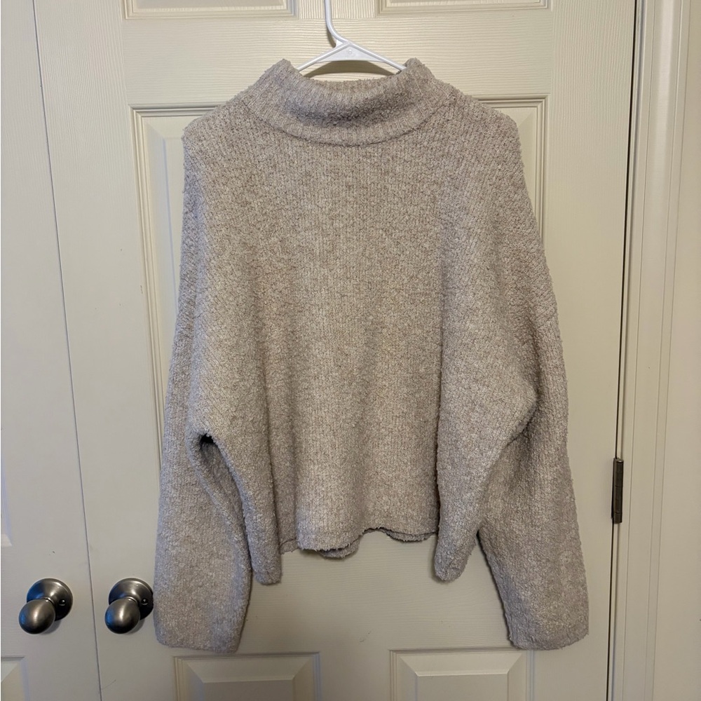 Women’s Beige Mockneck Sweater